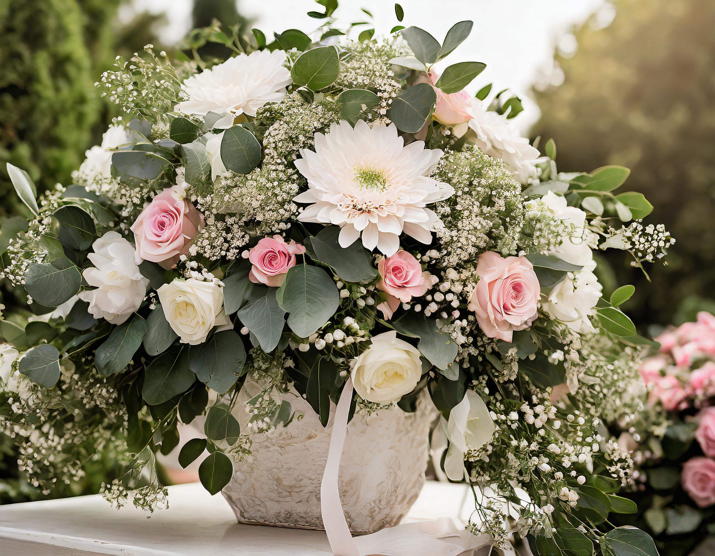 en romantisk busk af blomster til et bryllup