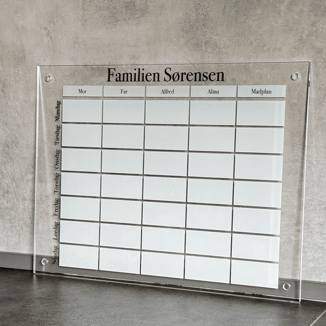 familie ugekalender med navne