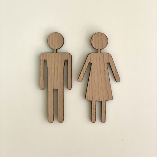 toiletskilt egetræ