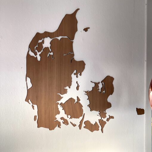 Danmarkskort vægdekoration af træ - Billede 7