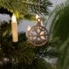 Juletræspynt af træ - Snefnug i kugle