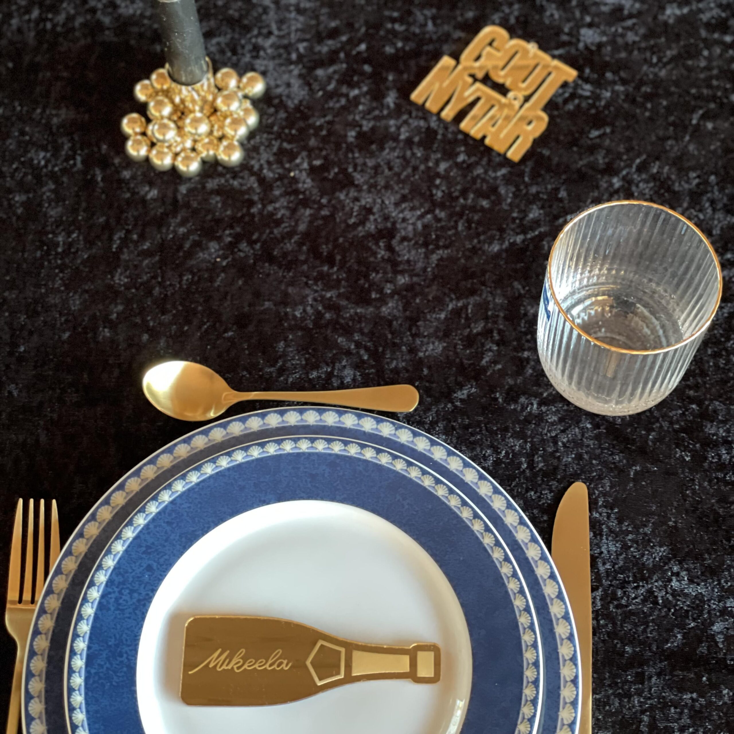 Nytårs bordkort - Champagne - Billede 4