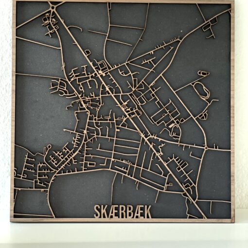 Skærbæk - Bykort plakat i træ - Billede 4