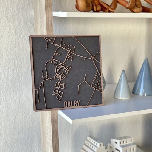 Dalby - Bykort plakat i træ - Billede 4