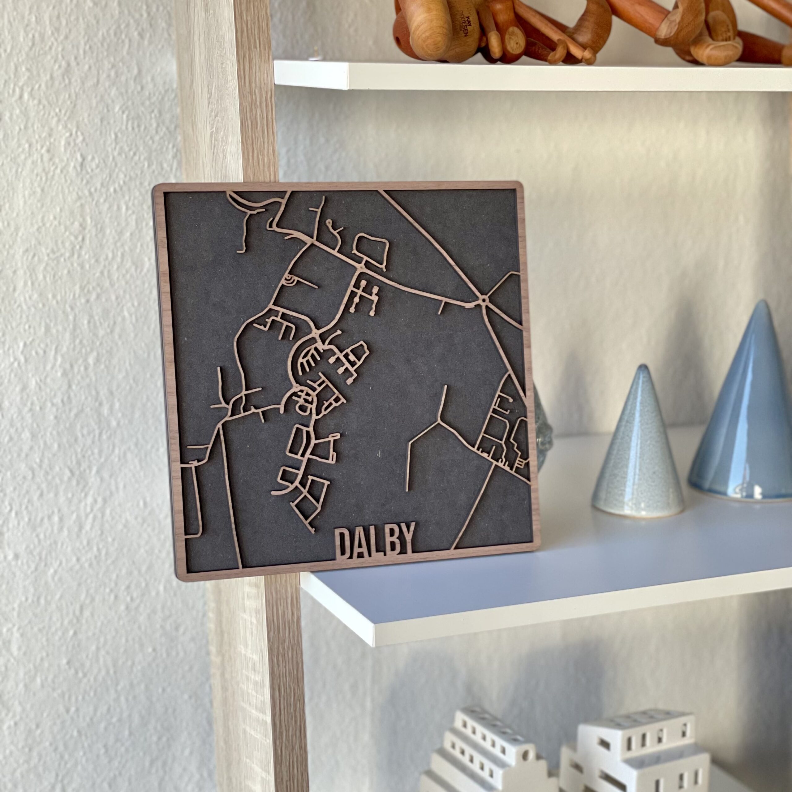 Dalby - Bykort plakat i træ - Billede 4