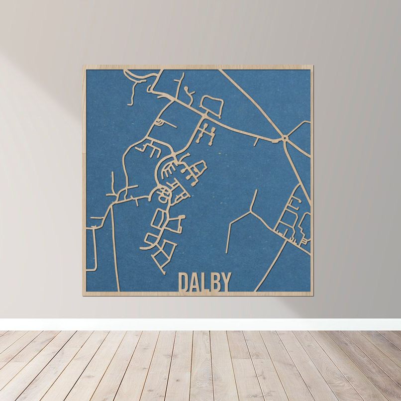 Dalby - Bykort plakat i træ - Billede 5