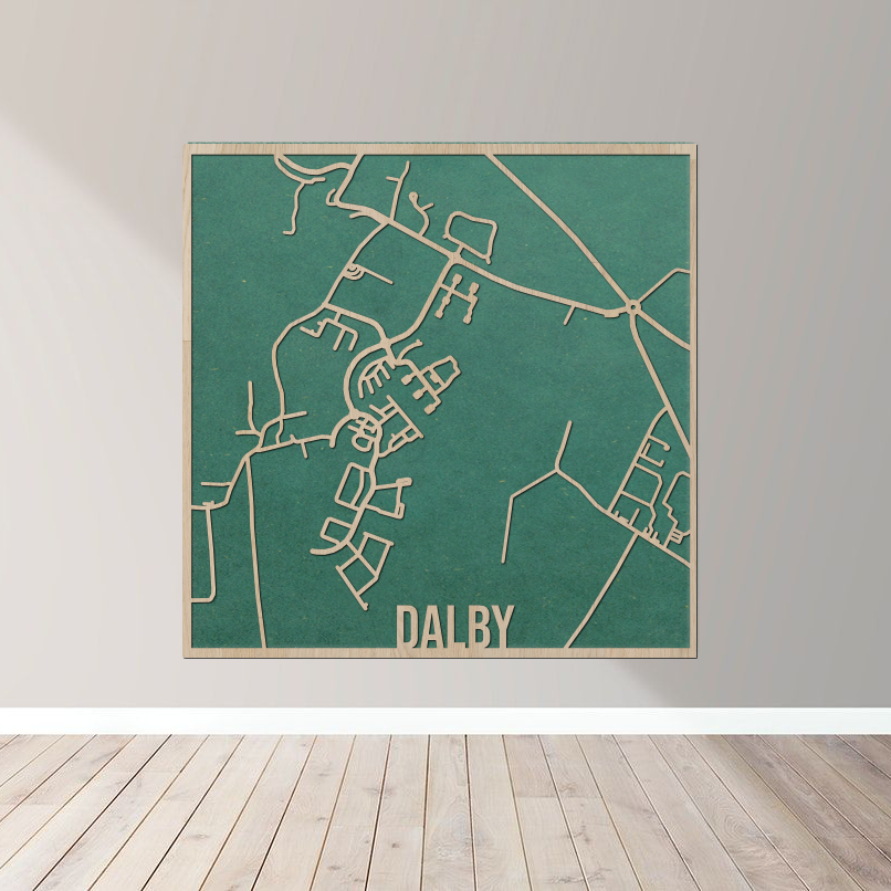 Dalby - Bykort plakat i træ - Billede 6
