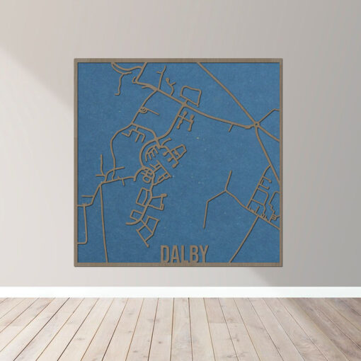 Dalby - Bykort plakat i træ - Billede 7