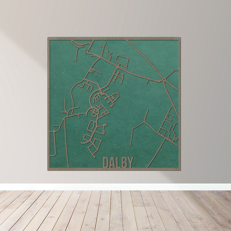 Dalby - Bykort plakat i træ - Billede 9