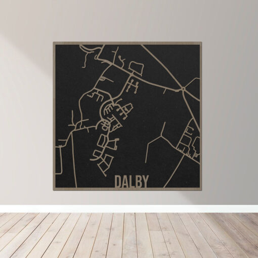 Dalby - Bykort plakat i træ - Billede 10