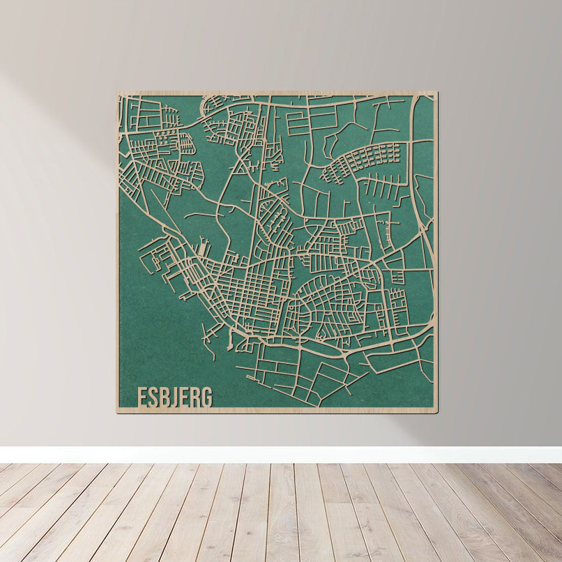 Esbjerg - Bykort plakat i træ - Billede 6