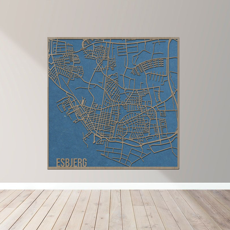 Esbjerg - Bykort plakat i træ - Billede 4