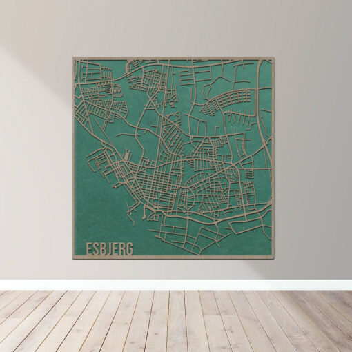 Esbjerg - Bykort plakat i træ - Billede 3