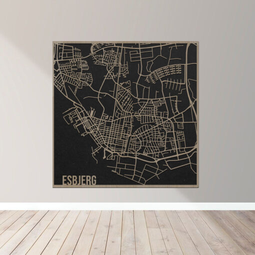 Esbjerg - Bykort plakat i træ - Billede 2
