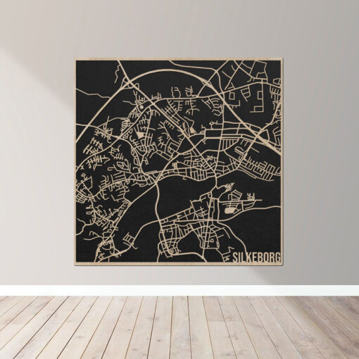 Silkeborg - Bykort plakat i træ - Billede 5