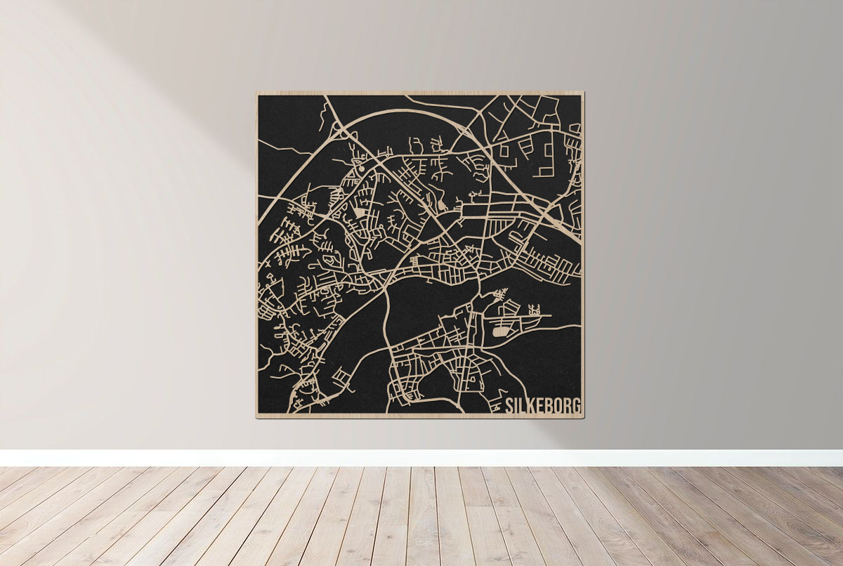 Silkeborg - Bykort plakat i træ - Billede 5