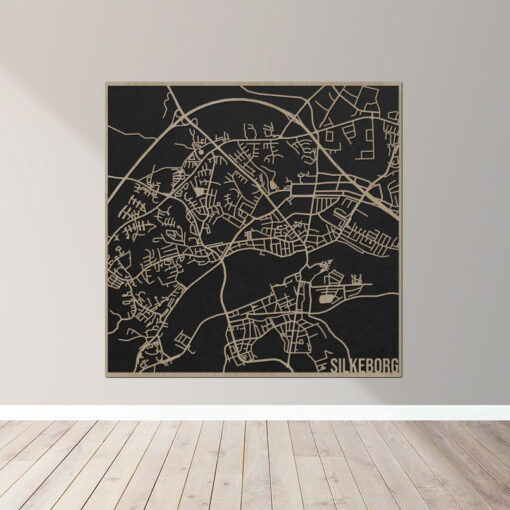 Silkeborg - Bykort plakat i træ - Billede 6