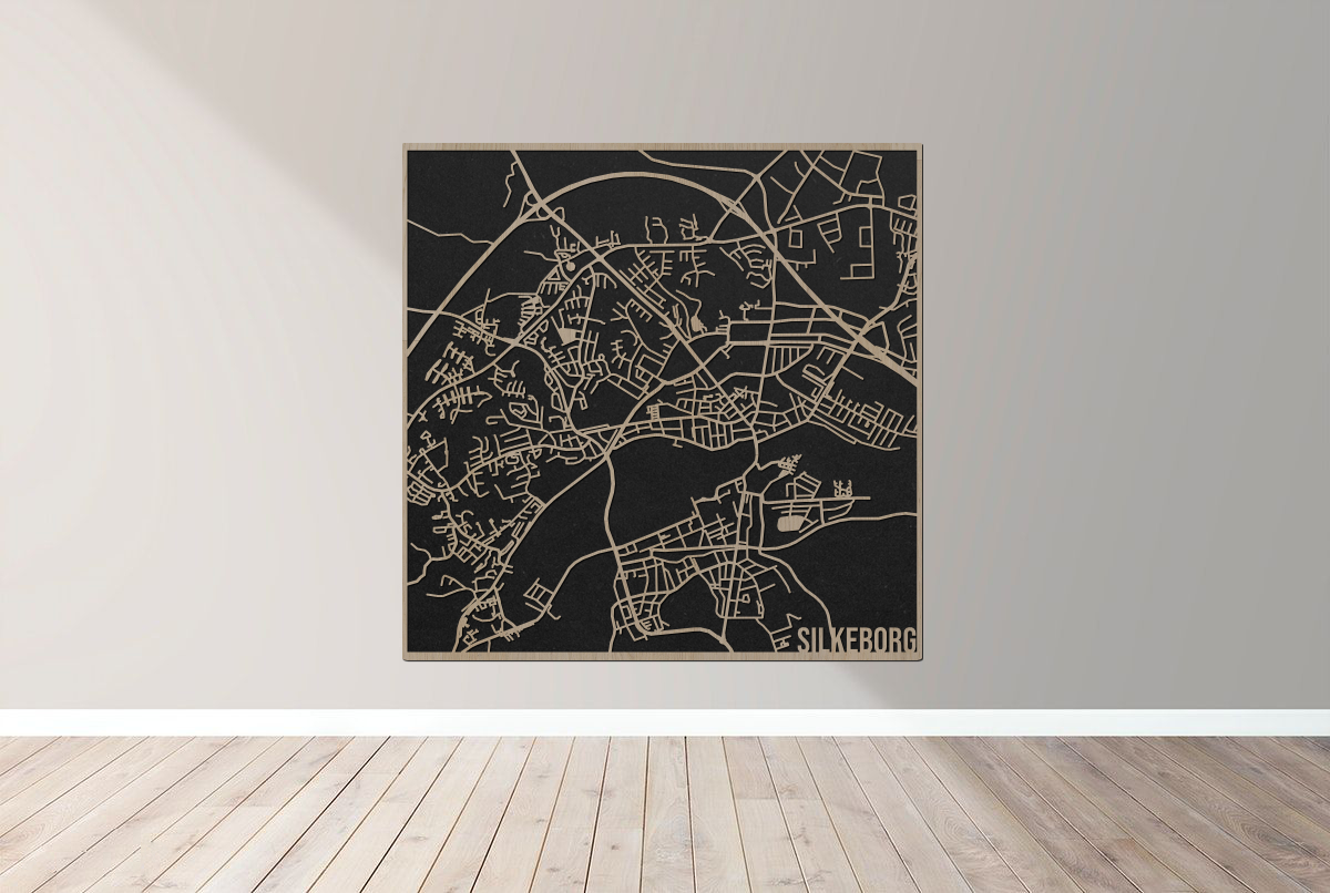 Silkeborg - Bykort plakat i træ - Billede 6