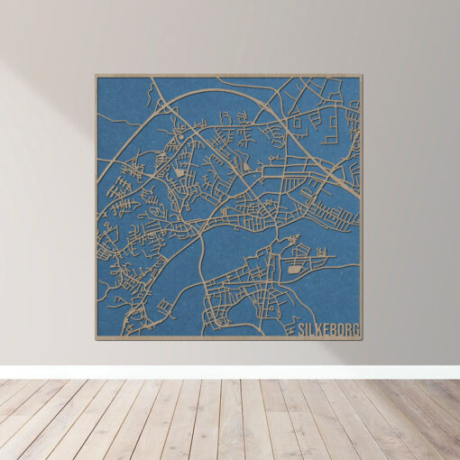 Silkeborg - Bykort plakat i træ - Billede 4