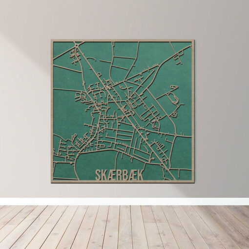 Skærbæk - Bykort plakat i træ - Billede 6