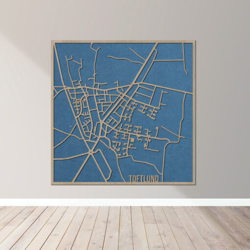 Toftlund - Bykort plakat i træ - Billede 5