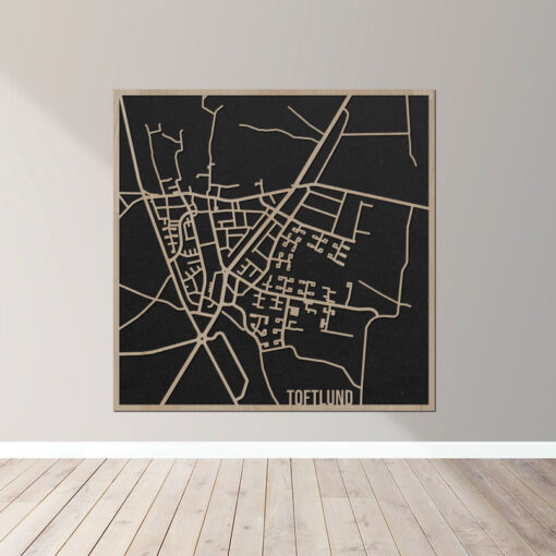 Toftlund - Bykort plakat i træ - Billede 7