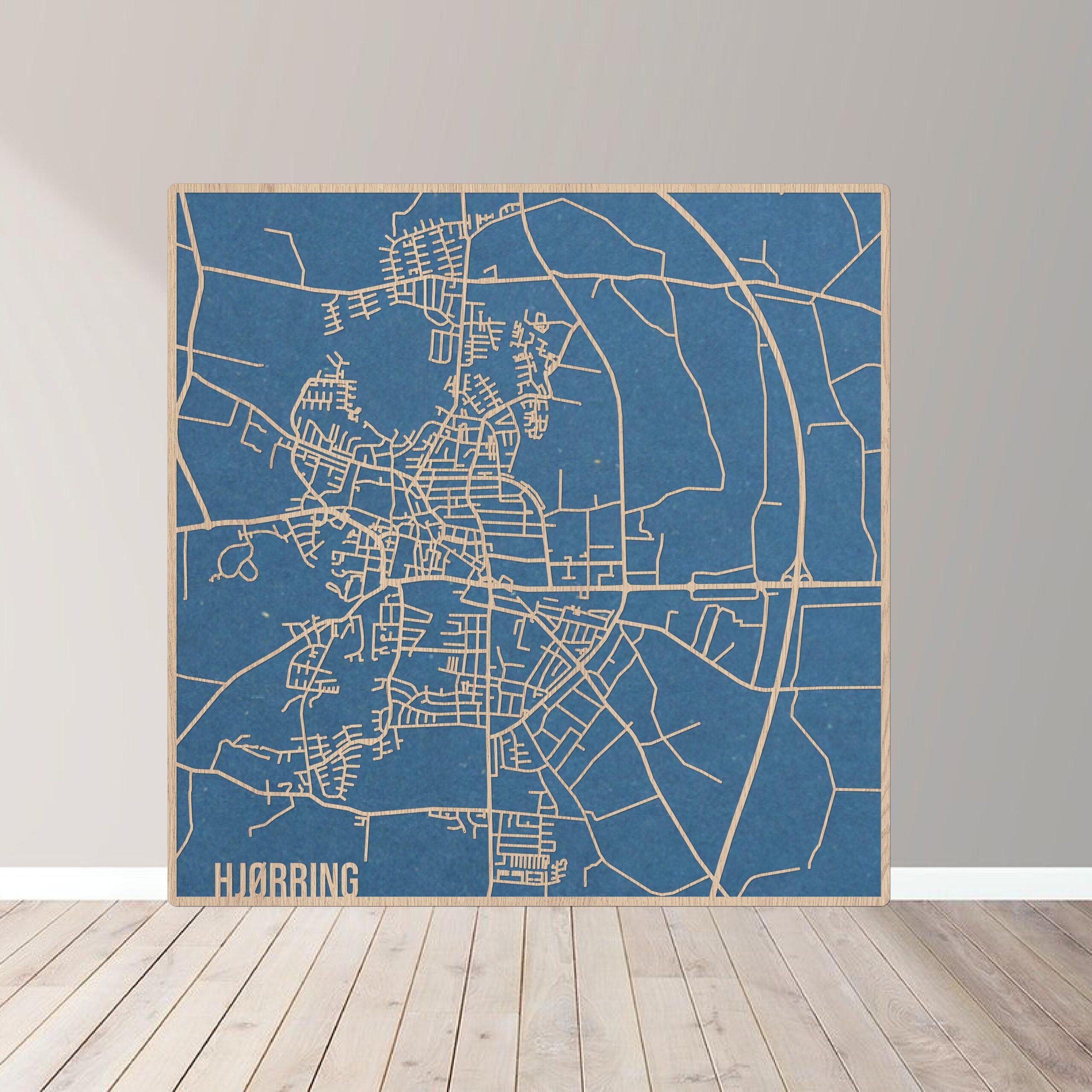 Hjørring - Bykort plakat i træ - Billede 6