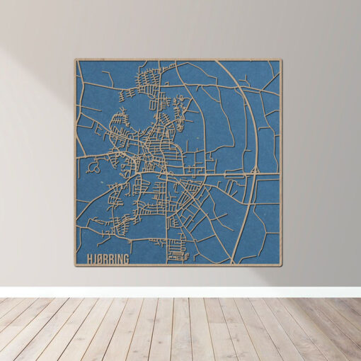 Hjørring - Bykort plakat i træ - Billede 3