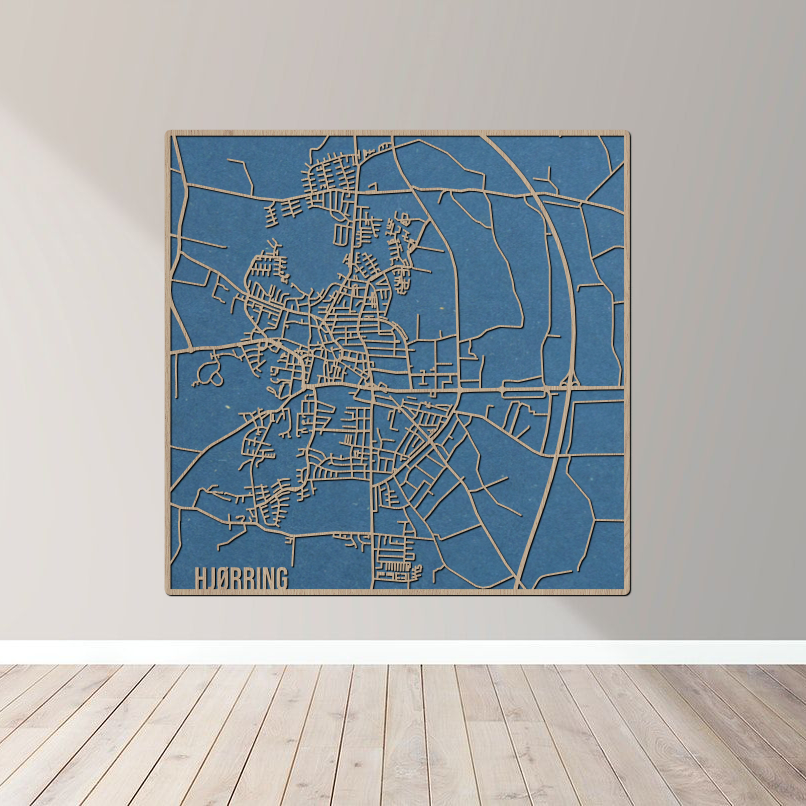 Hjørring - Bykort plakat i træ - Billede 3