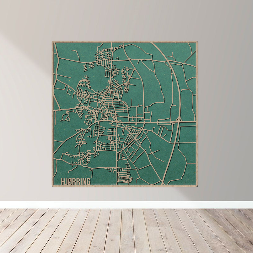 Hjørring - Bykort plakat i træ - Billede 4