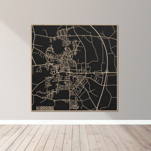 Hjørring - Bykort plakat i træ - Billede 5