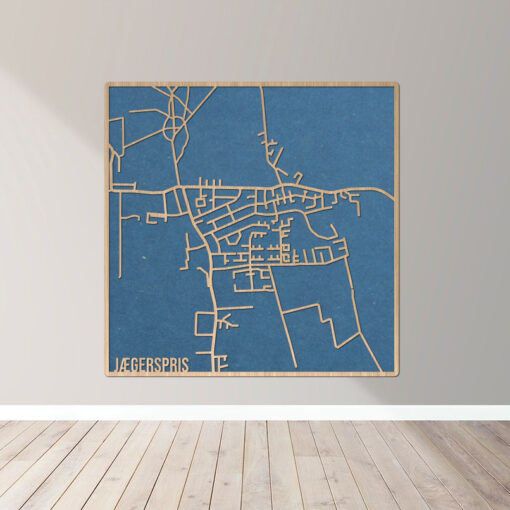 Jægerspris - Bykort plakat i træ - Billede 2