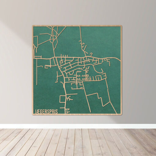 Jægerspris - Bykort plakat i træ - Billede 3