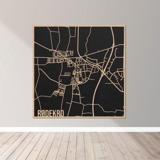 Rødekro - Bykort plakat i træ