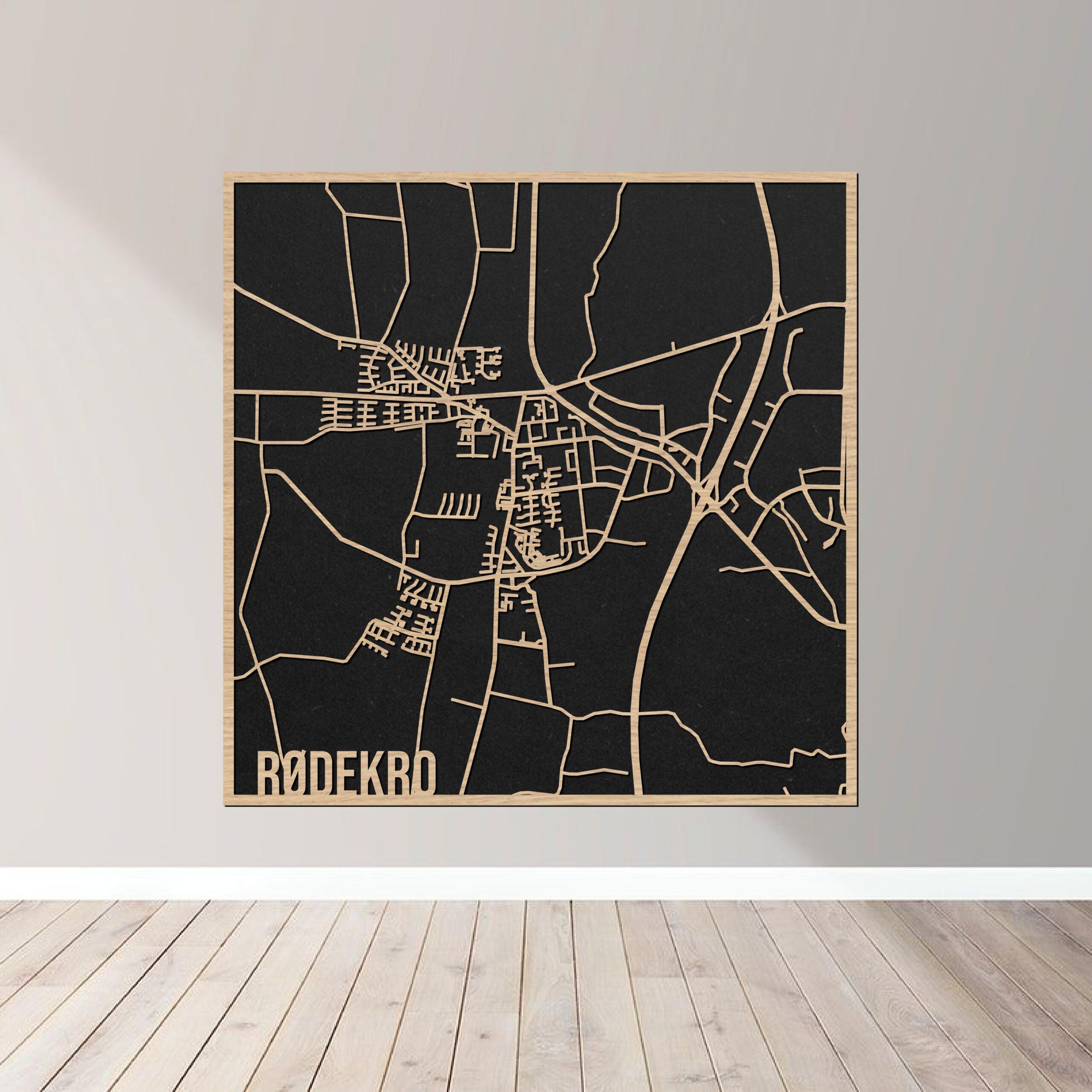 Rødekro - Bykort plakat i træ