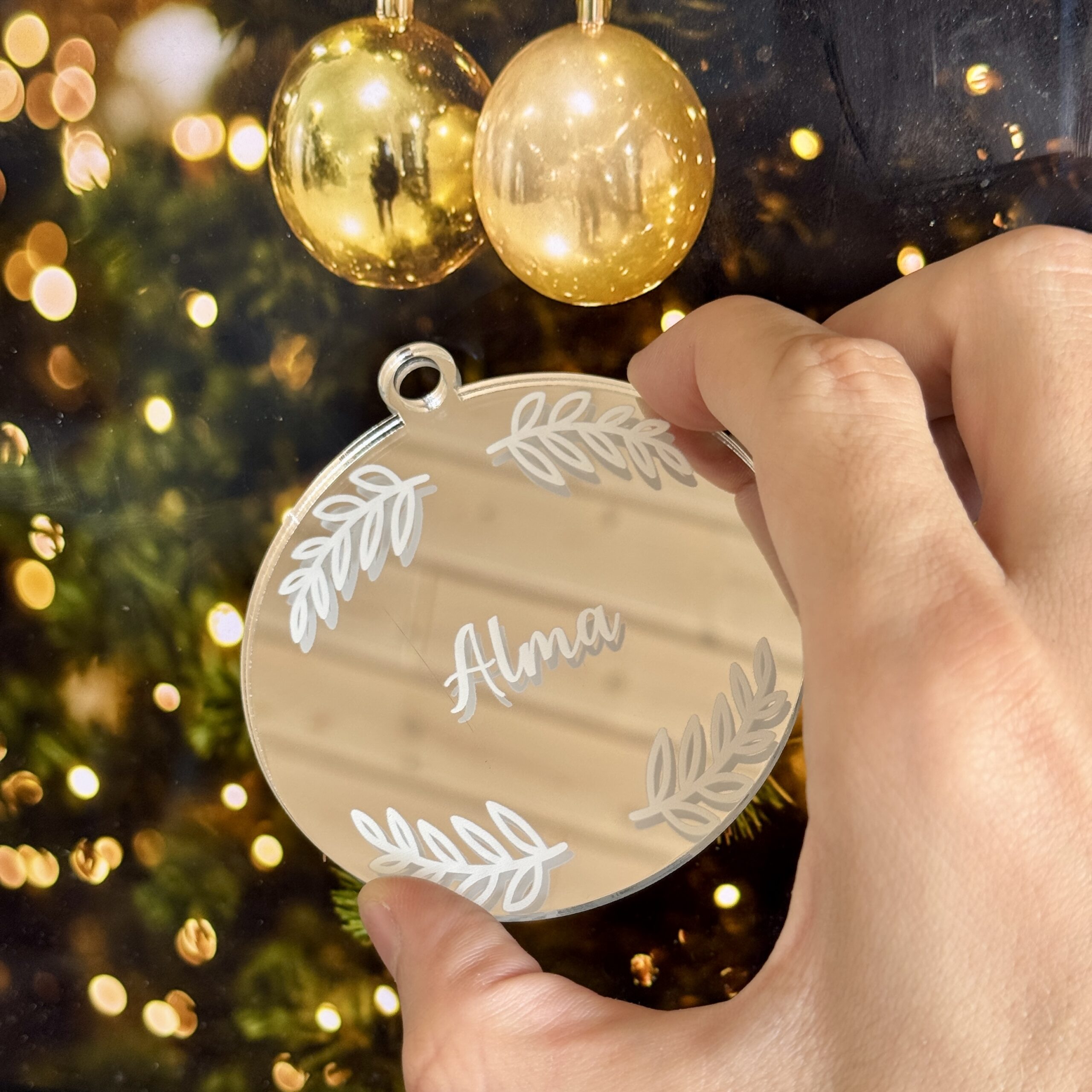 Julekugle Med Navn og Pynt - Billede 2